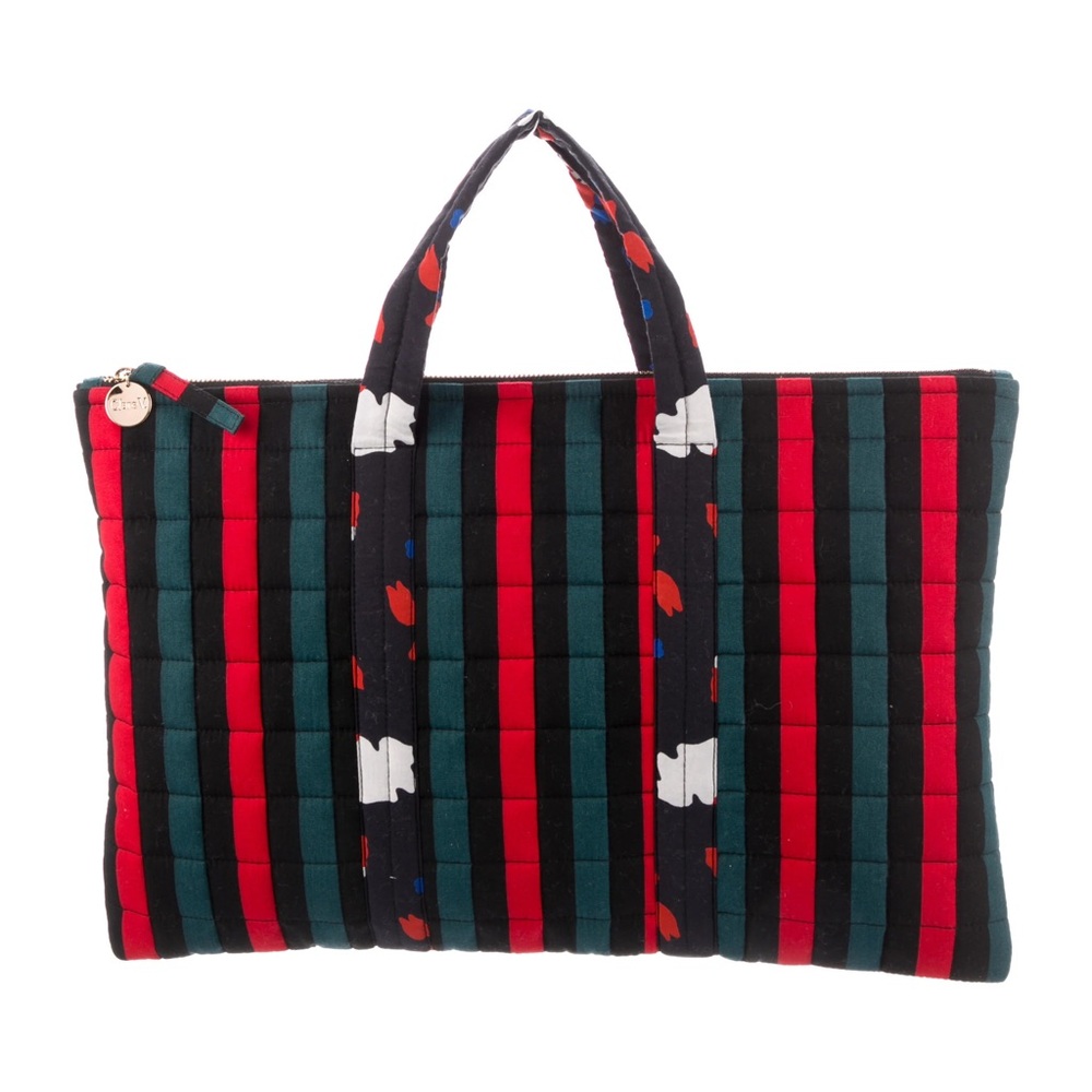 Striped Quilted Clare V. laptop case